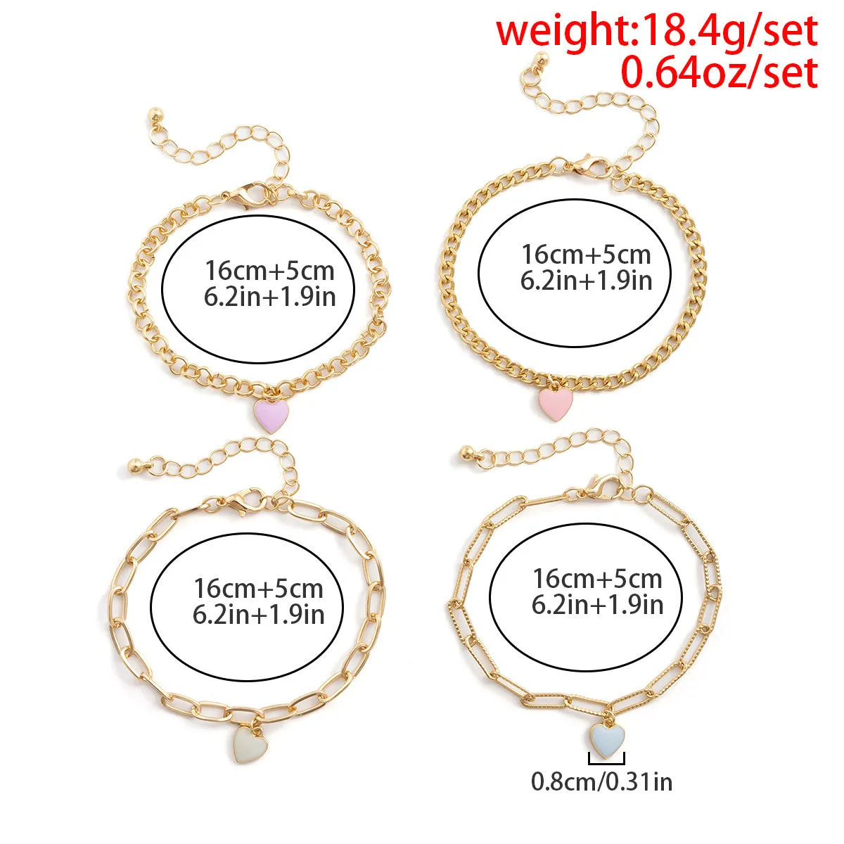 Stackable Geometric Cross Bracelet Set