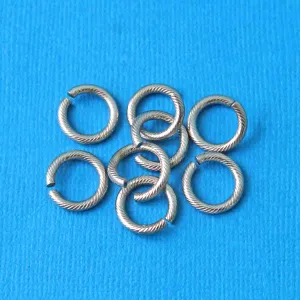 Stainless Steel Jump Rings 12.5mm x 2mm Braided Texture - Open 12 Gauge - 20 Rings - SS013