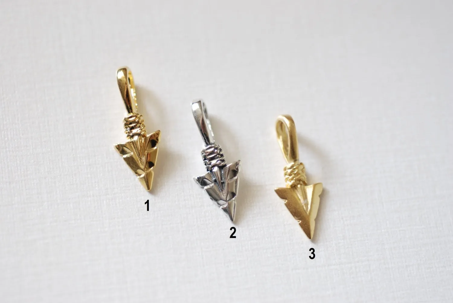 Sterling Silver Chevron Arrow Charm - 925 silver arrowhead charm, Sterling Silver Feather Tip Arrow Charm Pendant, Silver Triangle Chevron