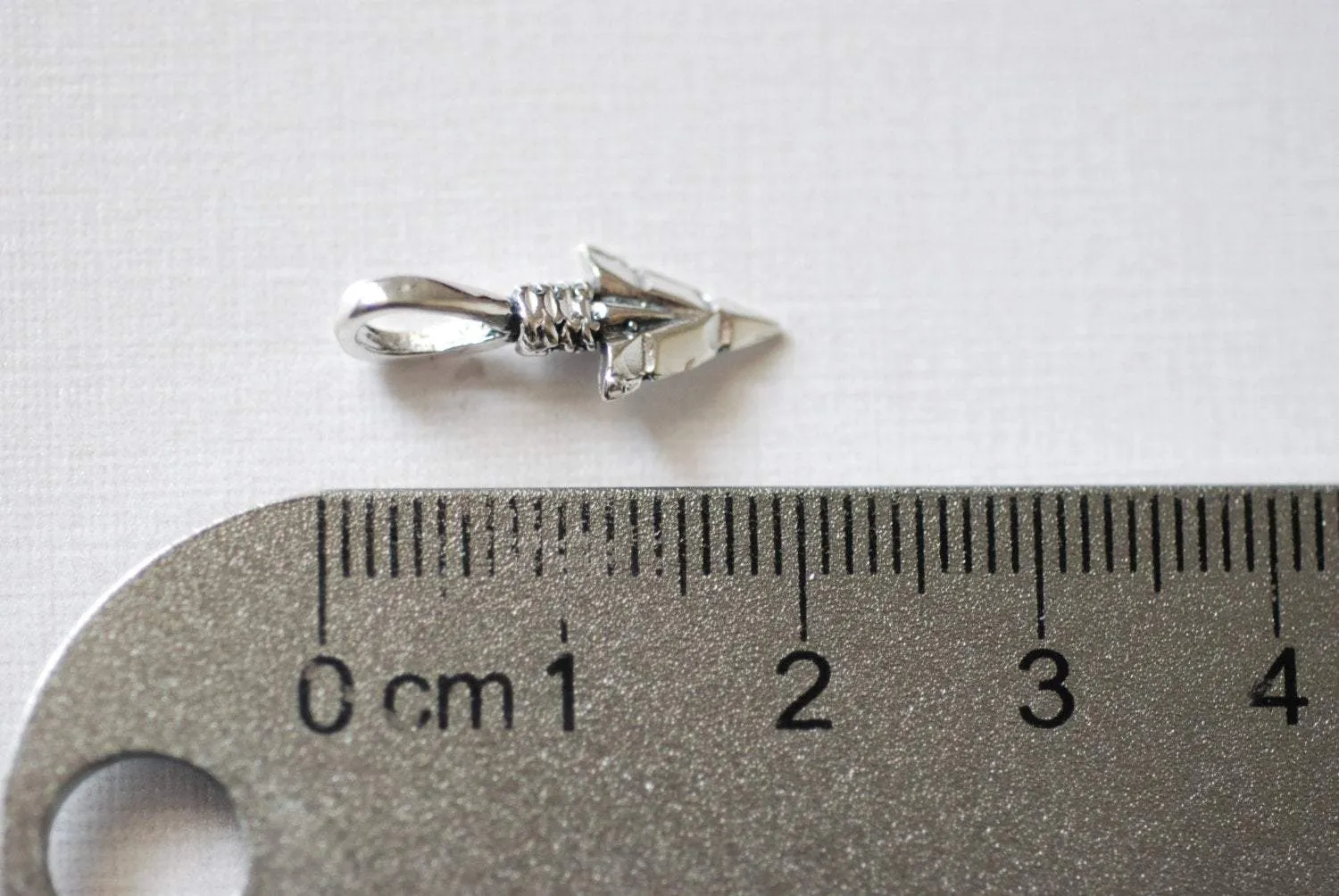 Sterling Silver Chevron Arrow Charm - 925 silver arrowhead charm, Sterling Silver Feather Tip Arrow Charm Pendant, Silver Triangle Chevron