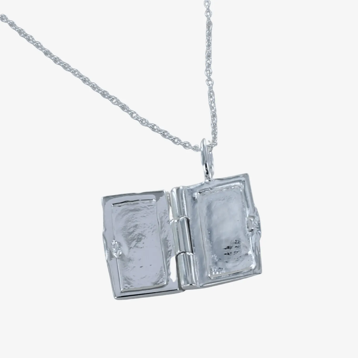 Sterling Silver Feather detail Book Locket