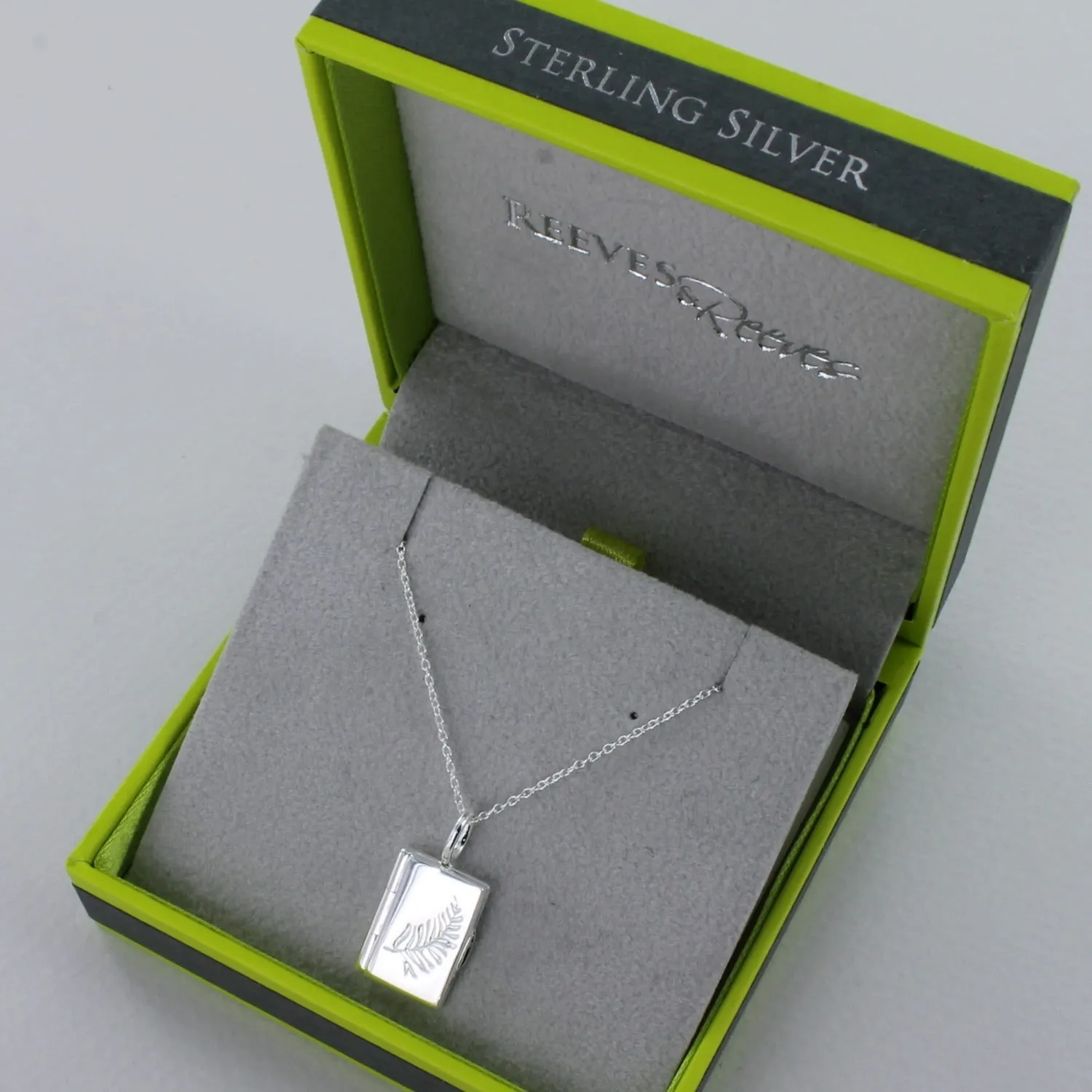 Sterling Silver Feather detail Book Locket