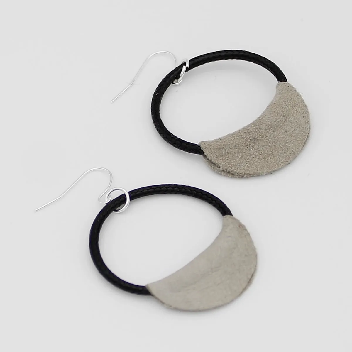 Taupe and Black Loop Earrings