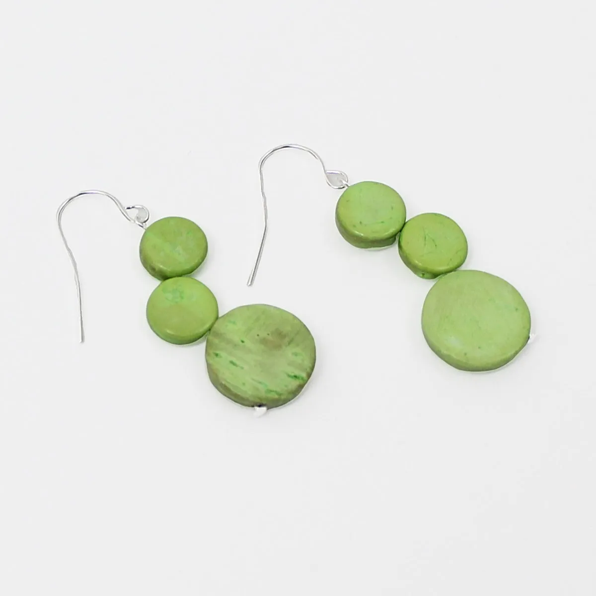 Triple Bead Lime Taylor Earrings