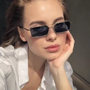 Vintage Metal Women's Sunglasses with Mirror UV400 Protection - Punk Style